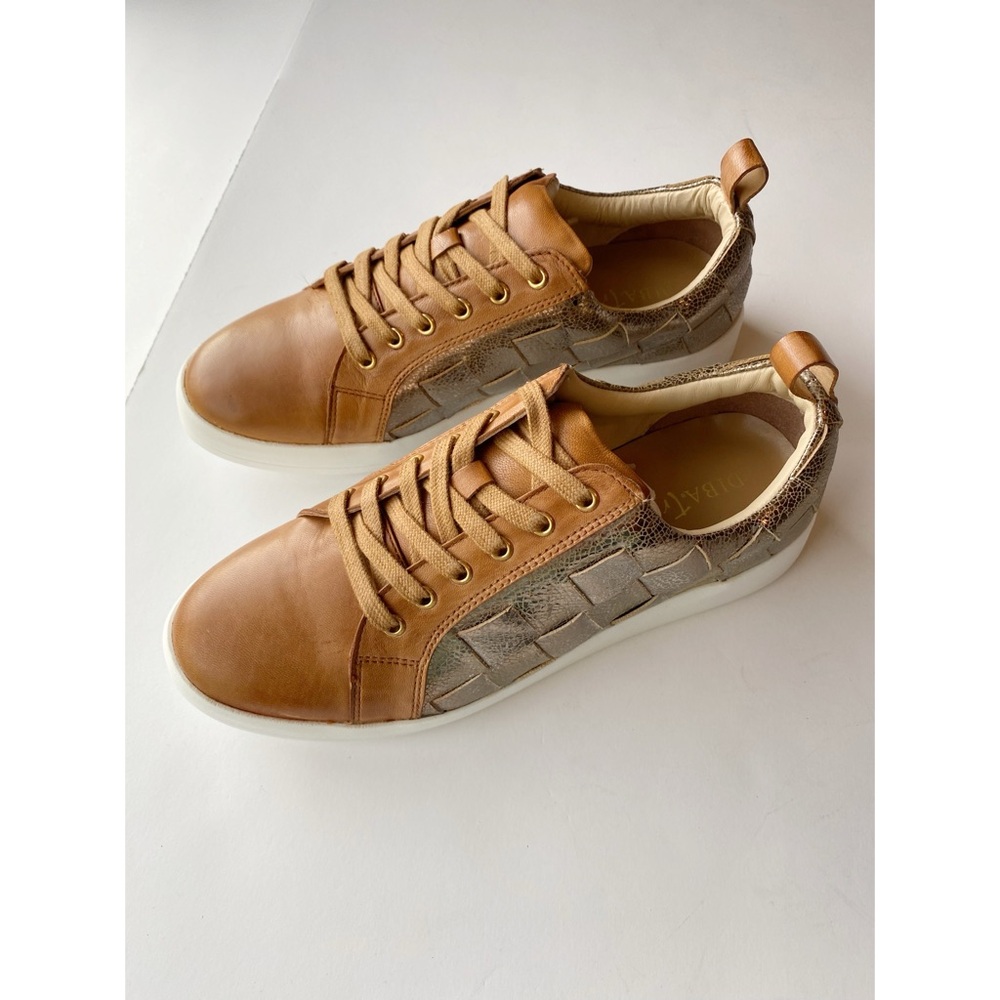 DIBA TRUE Yuli Ana Leather Casual Sneaker Size 10 Womens Luggage / Pewter Color - Picture 9 of 14